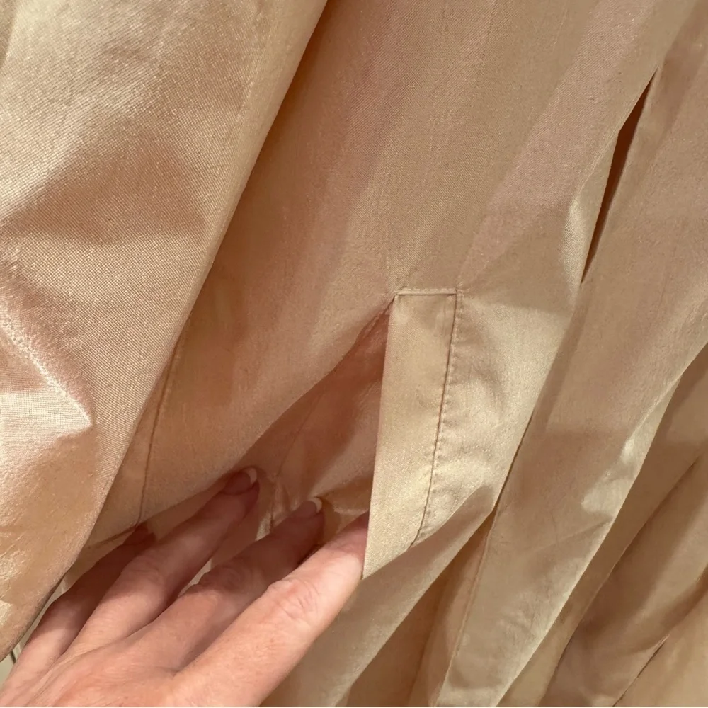 Vintage Rothschild Spring Rain Dress Coat Yellow Oyster Pleats Bow 8 Detach Hood